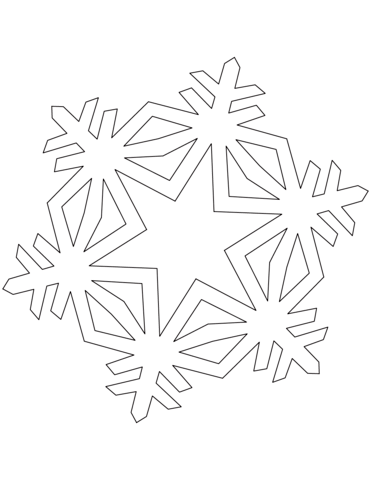 Simple Crystal Snowflake Coloring Page